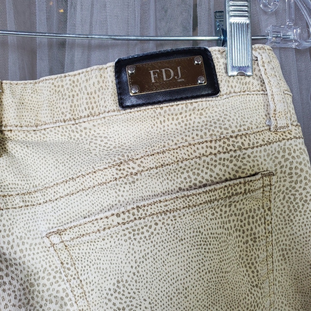 FDJ Snakeskin Print Mob Wife Retro Jeans Rocker Chic Boho Size 4 Pants 31x31.5 - Picture 5 of 7